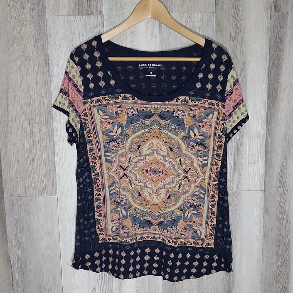 Lucky Brand Tops - Lucky Brand Womens 1X Persian Carpet Tee Shirt‎ Top Lightweight Boho